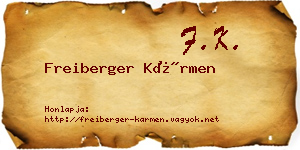 Freiberger Kármen névjegykártya